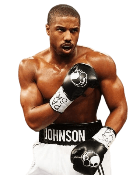 Michael B Jordan en posture de boxe